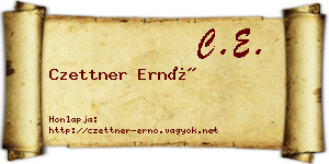 Czettner Ernő névjegykártya